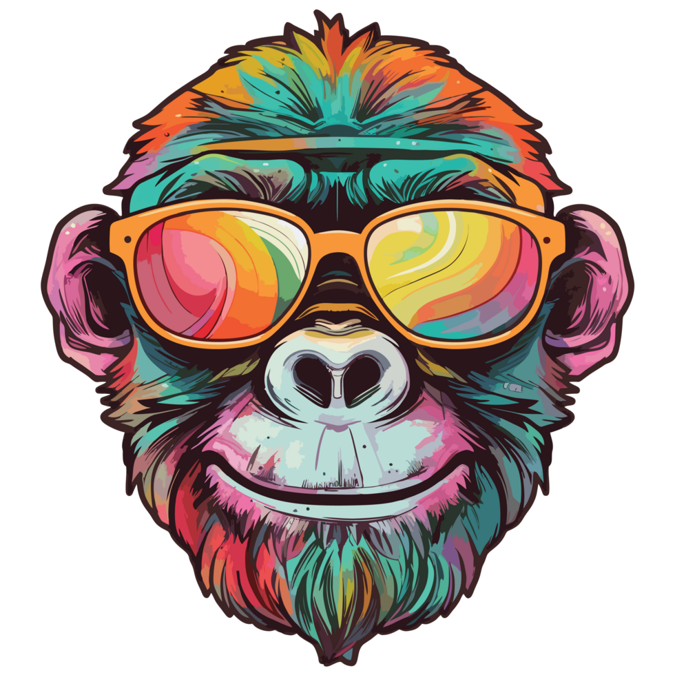 Monkey wearing glasses png