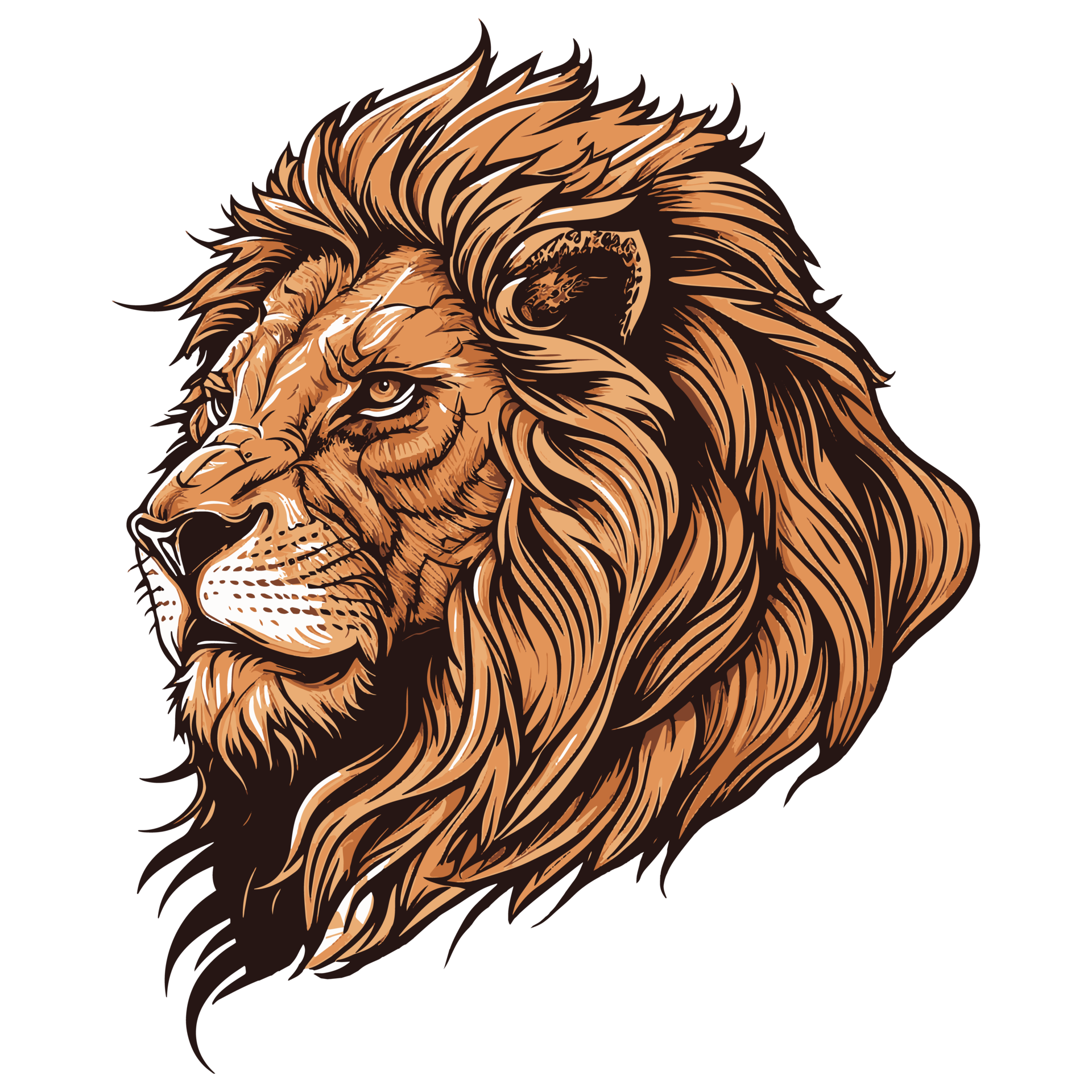 Bold lion design for tshirt 23959382 PNG