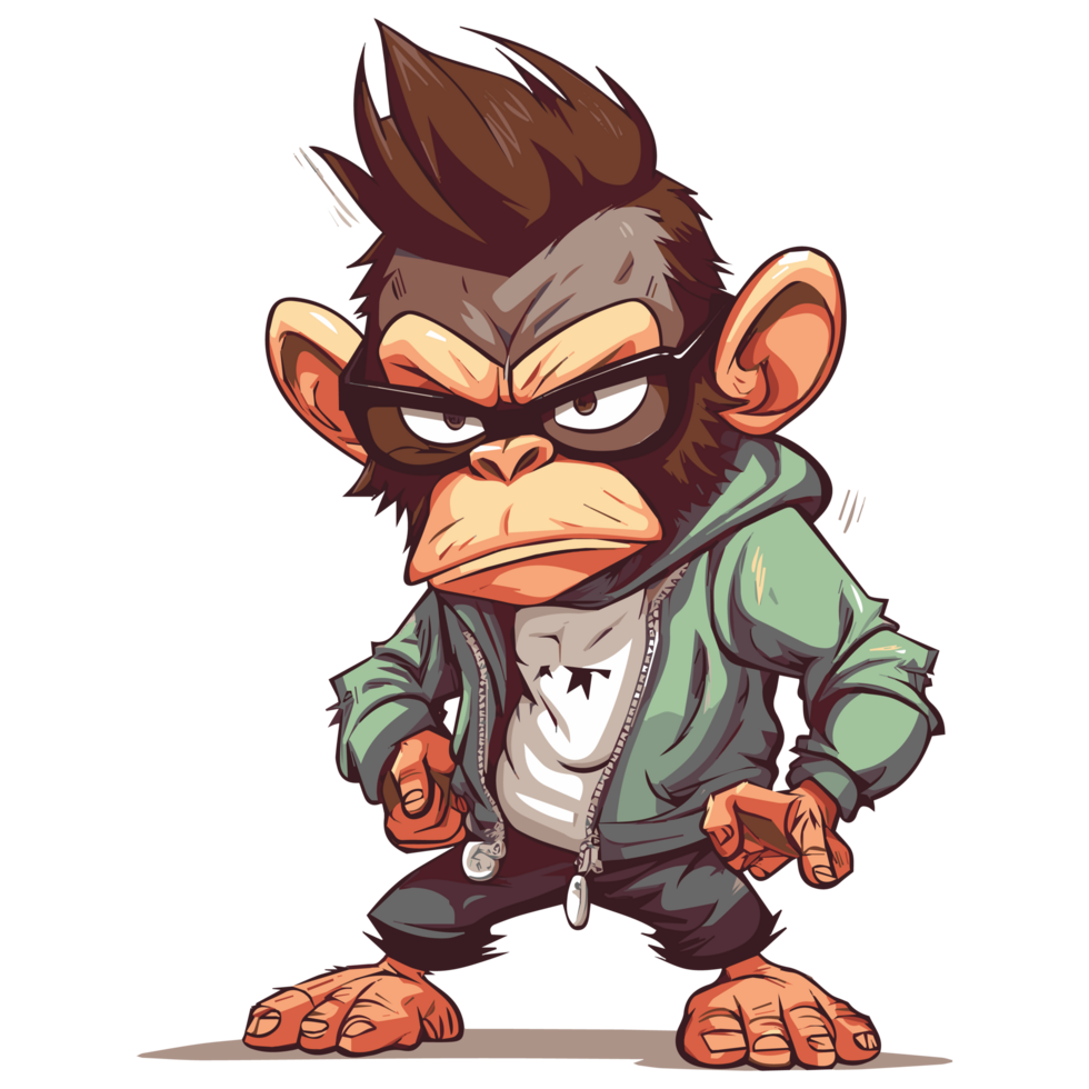 Monkey in hiphop style png