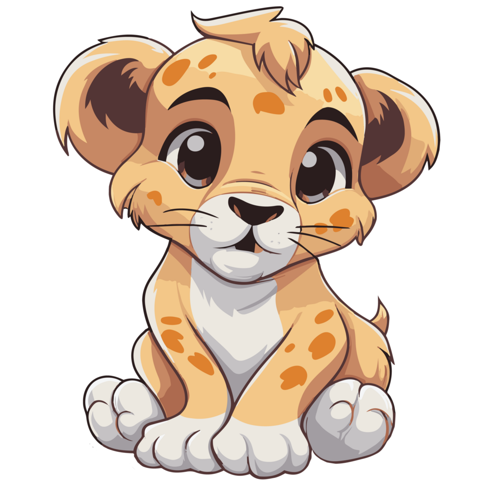 Cute lion baby sitting png