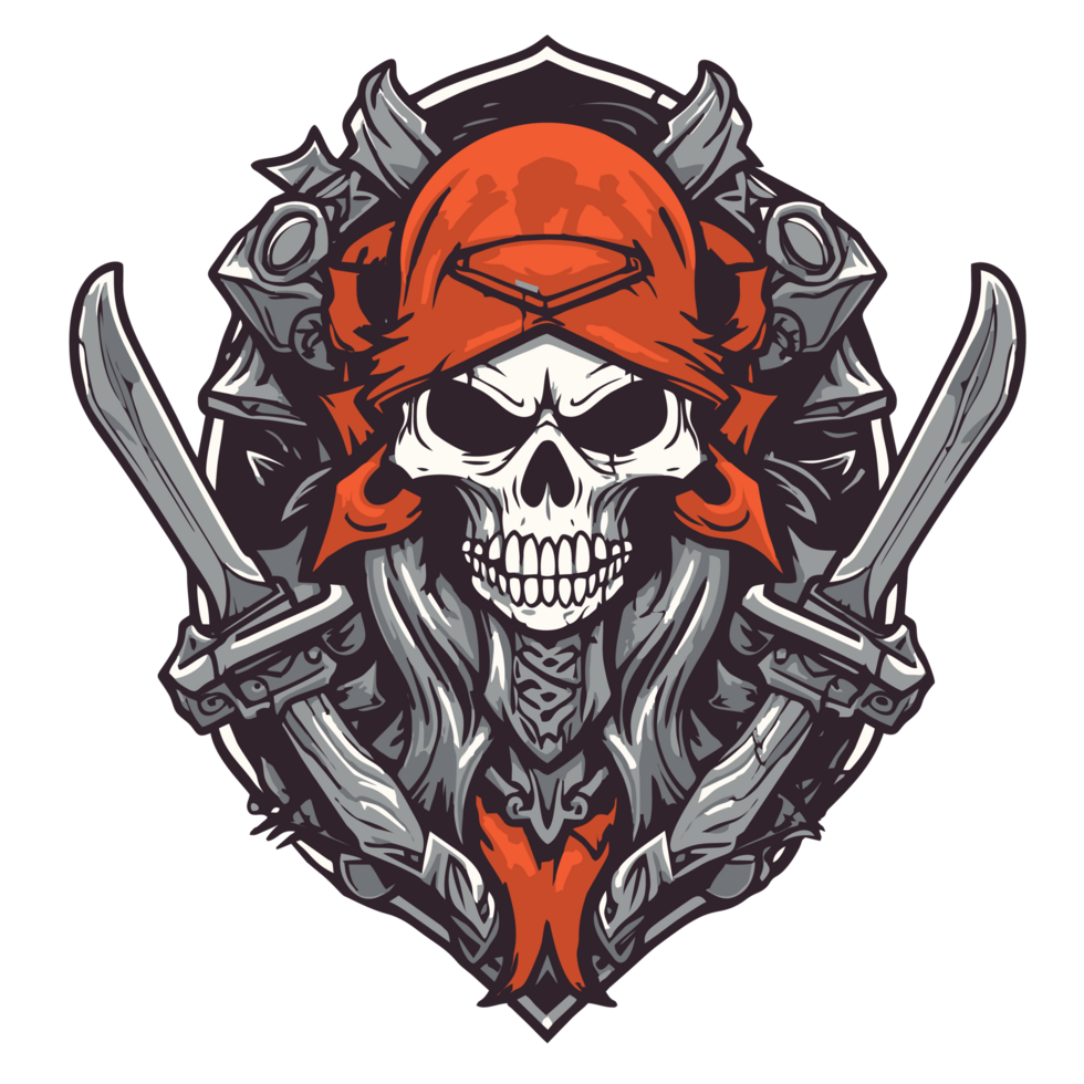 Fierce skull symbol warrior graphic for tshirt png