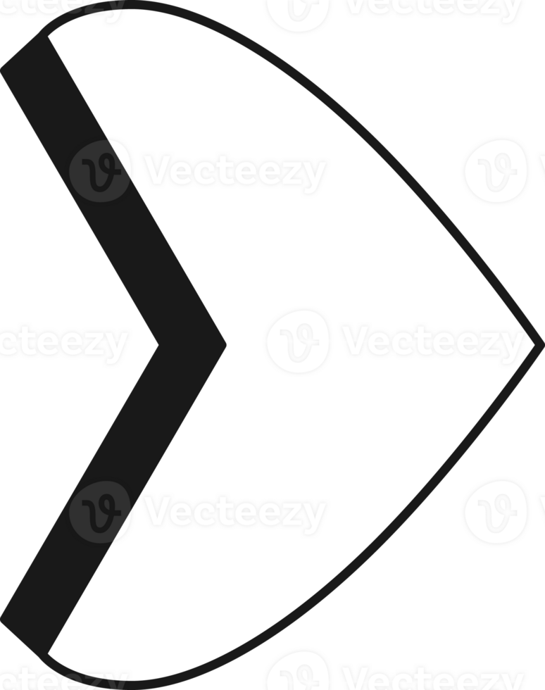 Arrow symbol. Turn right. Transparent flat design element. png