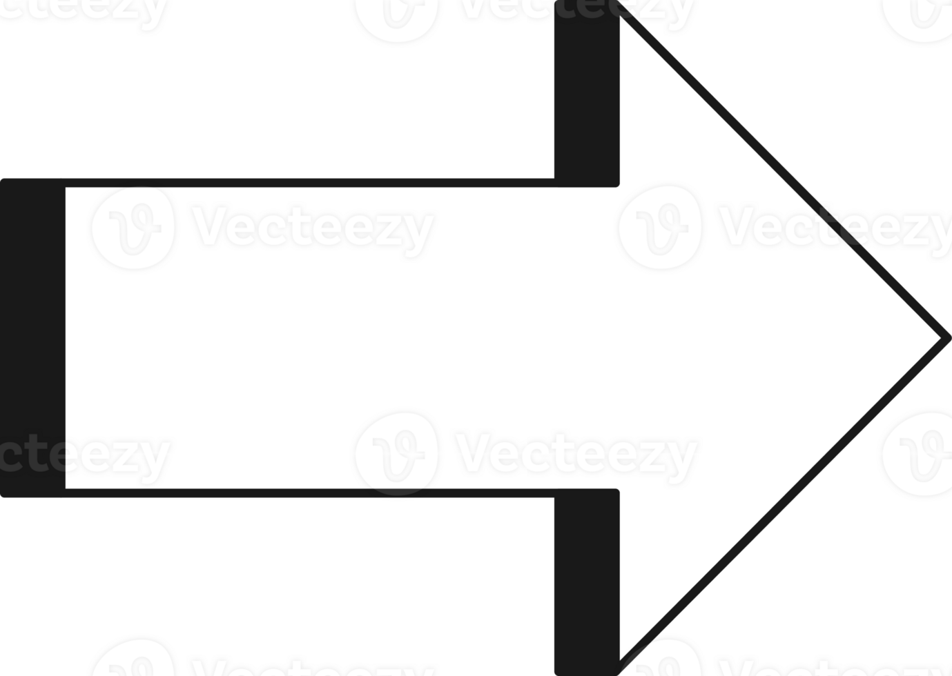 Arrow symbol. Turn right. Transparent flat design element. png