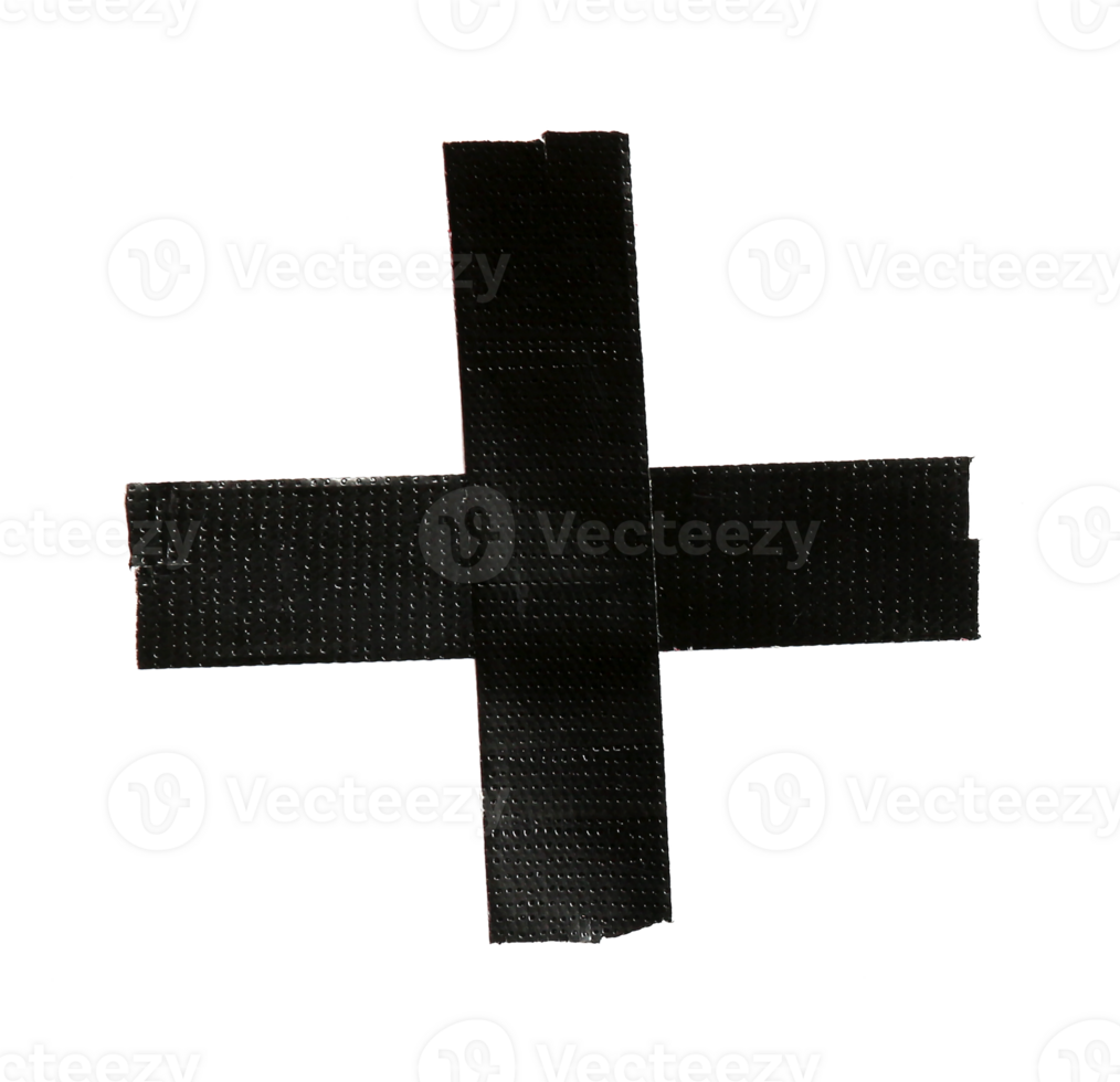 black tape sticker on transparent background png file
