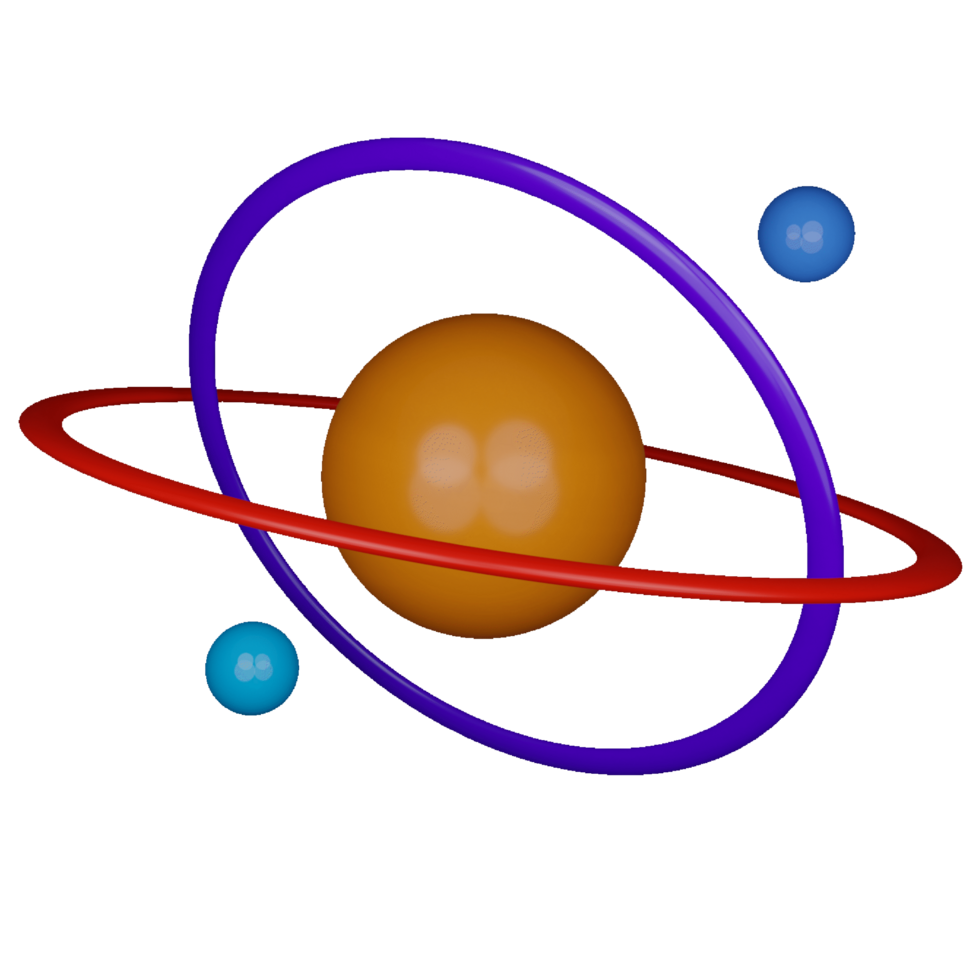 orange color planet icon illustration in 3d style png