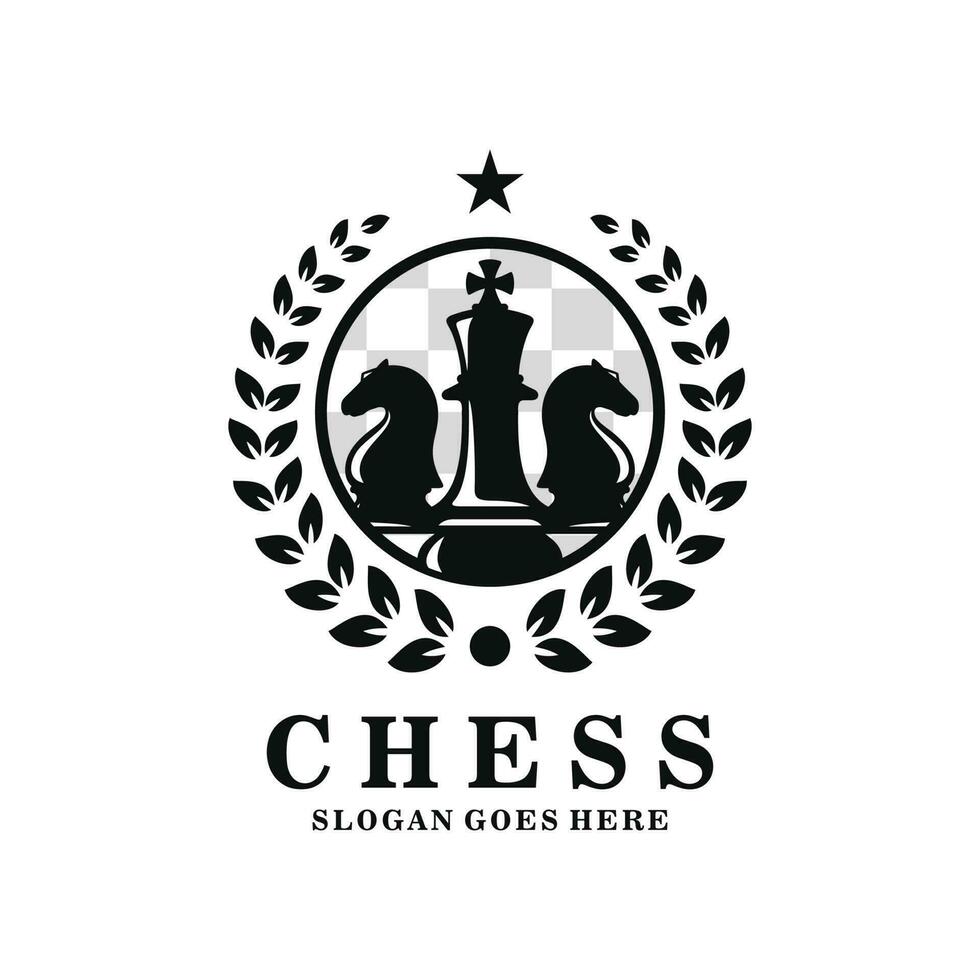 Chess logo design vector illustration