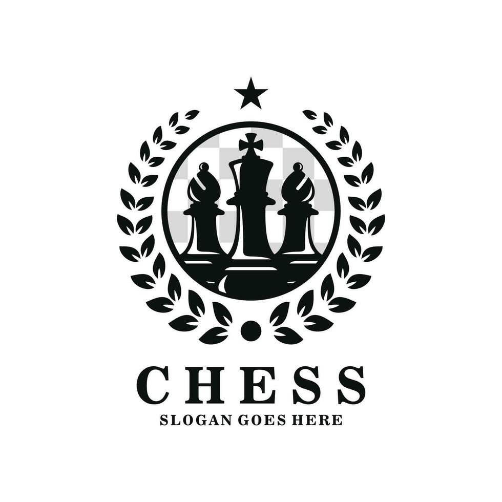 Chess logo design vector illustration