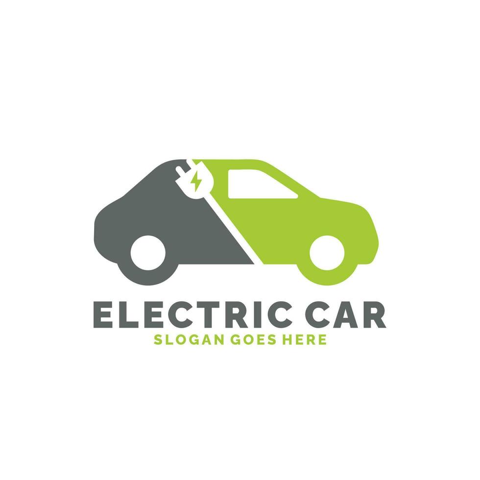 vector de diseño de logotipo de coche eléctrico