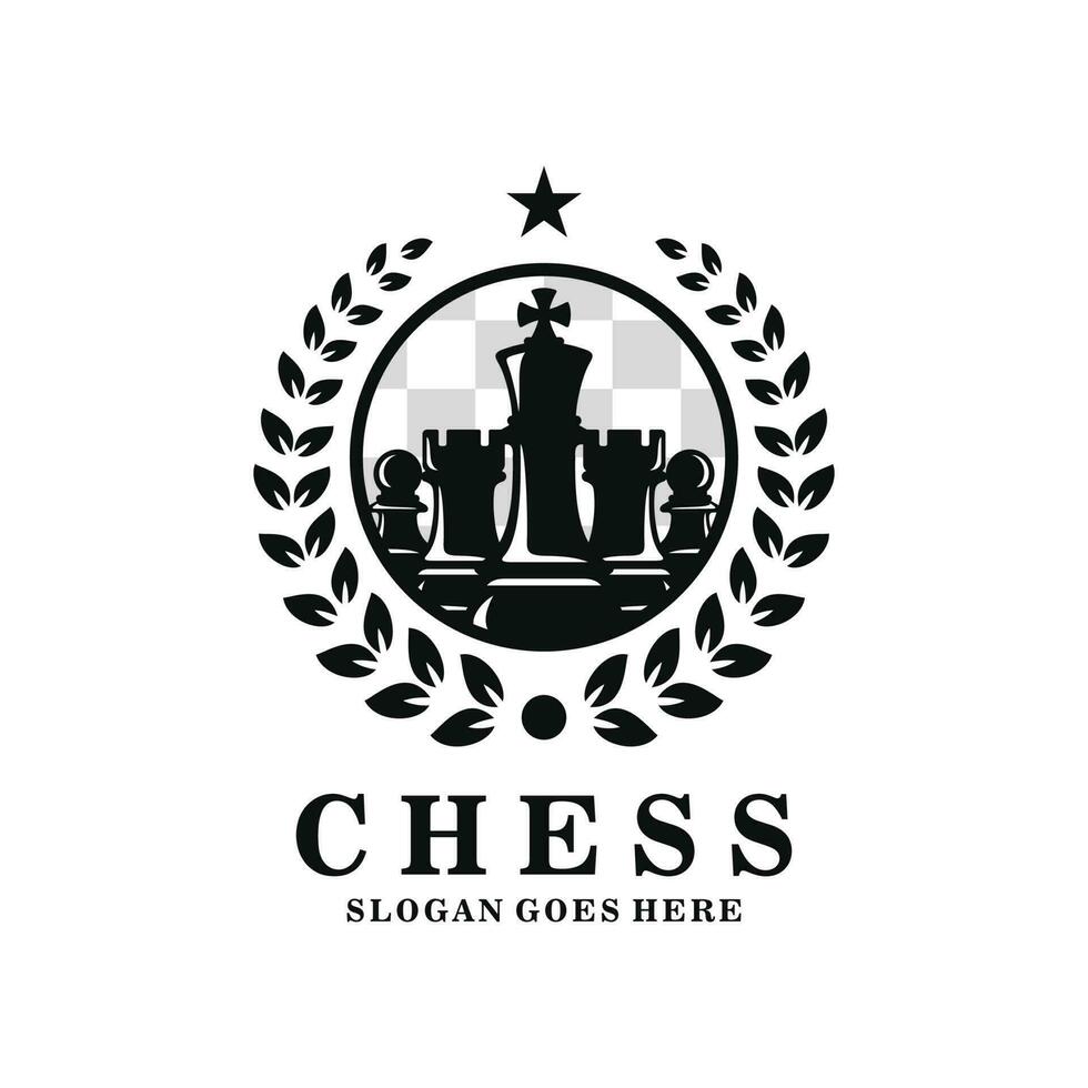 Chess logo design vector illustration