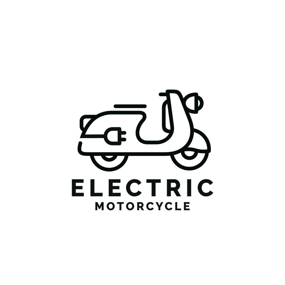 eléctrico motocicleta logo diseño vector