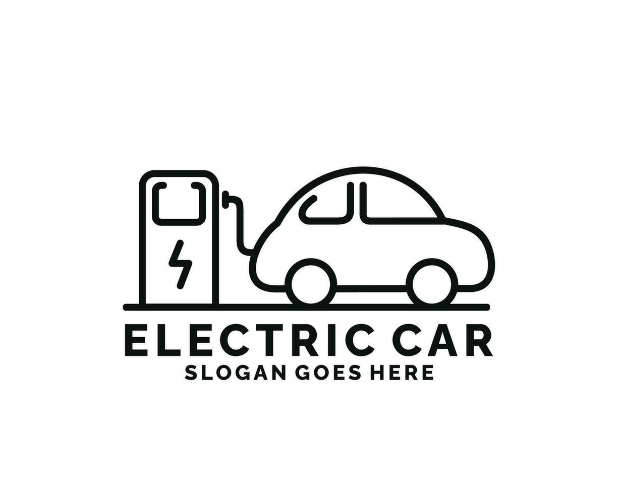 vector de diseño de logotipo de coche eléctrico