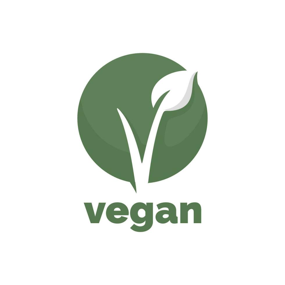 vegano icono logo aislado en blanco antecedentes vector