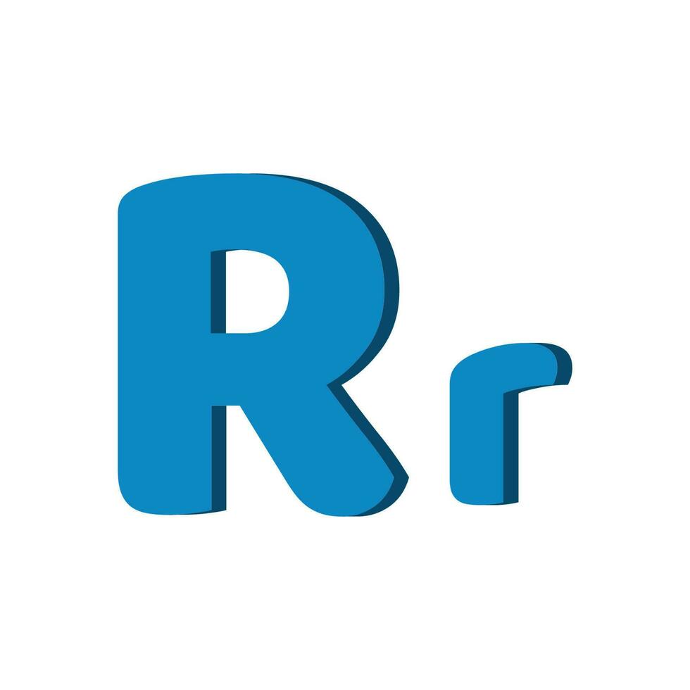 English alphabet for kids.3d letter R vector