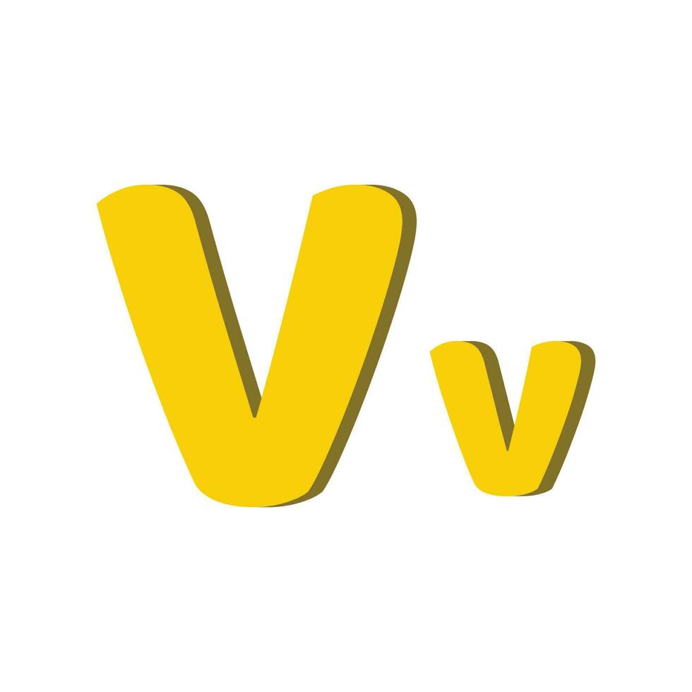 English alphabet for kids.3d letter V vector