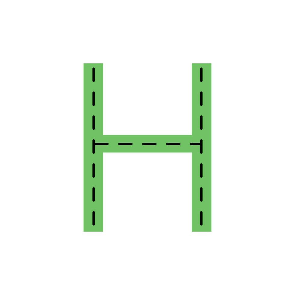 H Letter tracing.English alphabet tracing worksheet vector