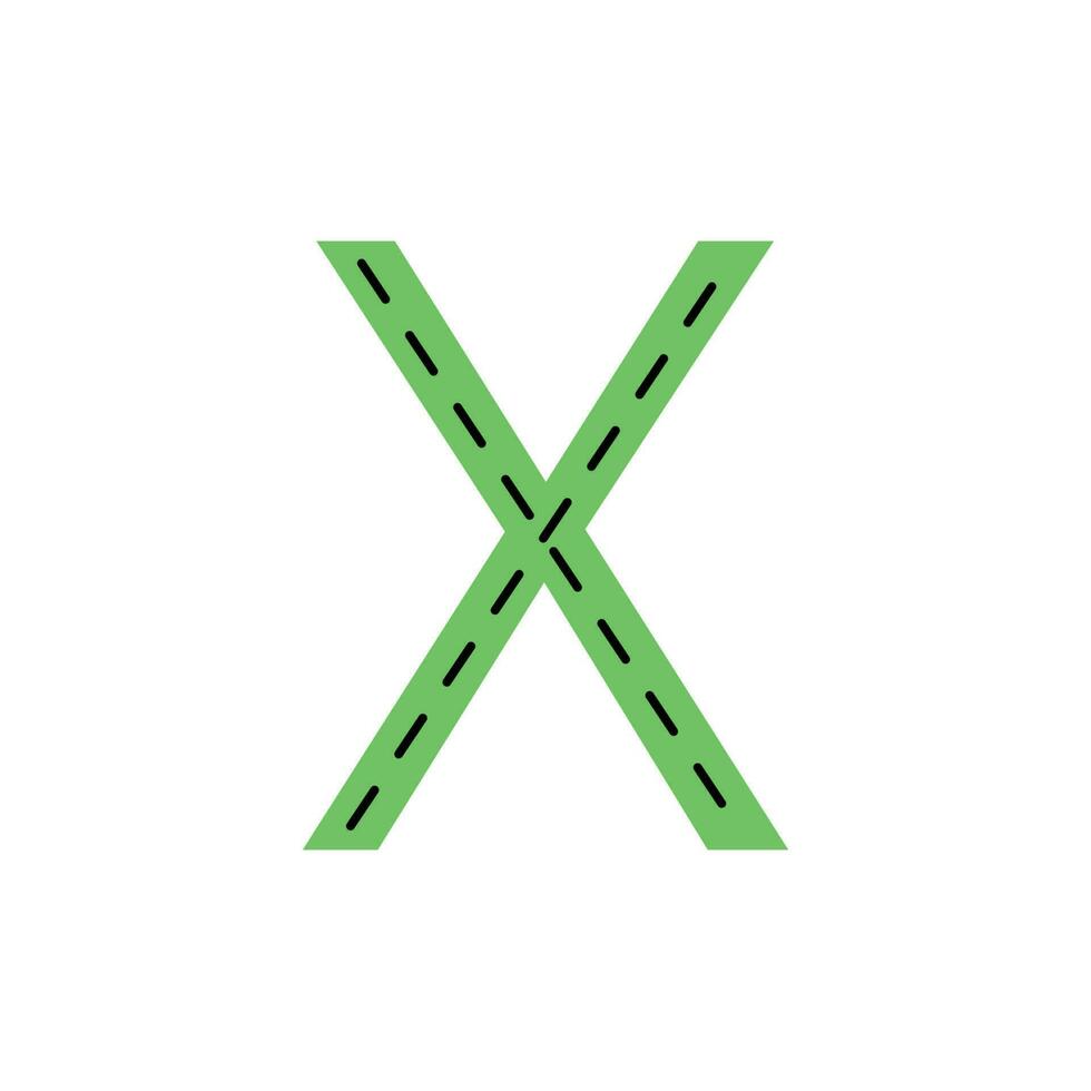 X Letter tracing.English alphabet tracing worksheet vector