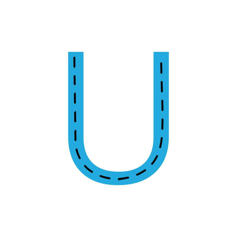 U Letter tracing.English alphabet tracing worksheet vector