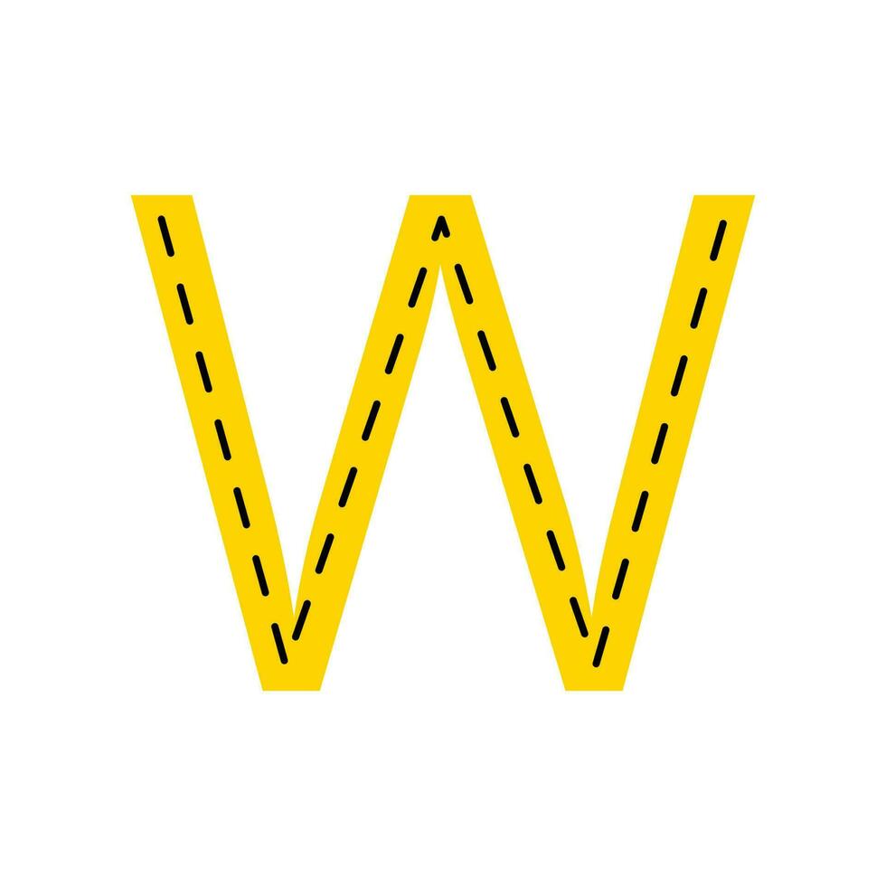W Letter tracing.English alphabet tracing worksheet vector