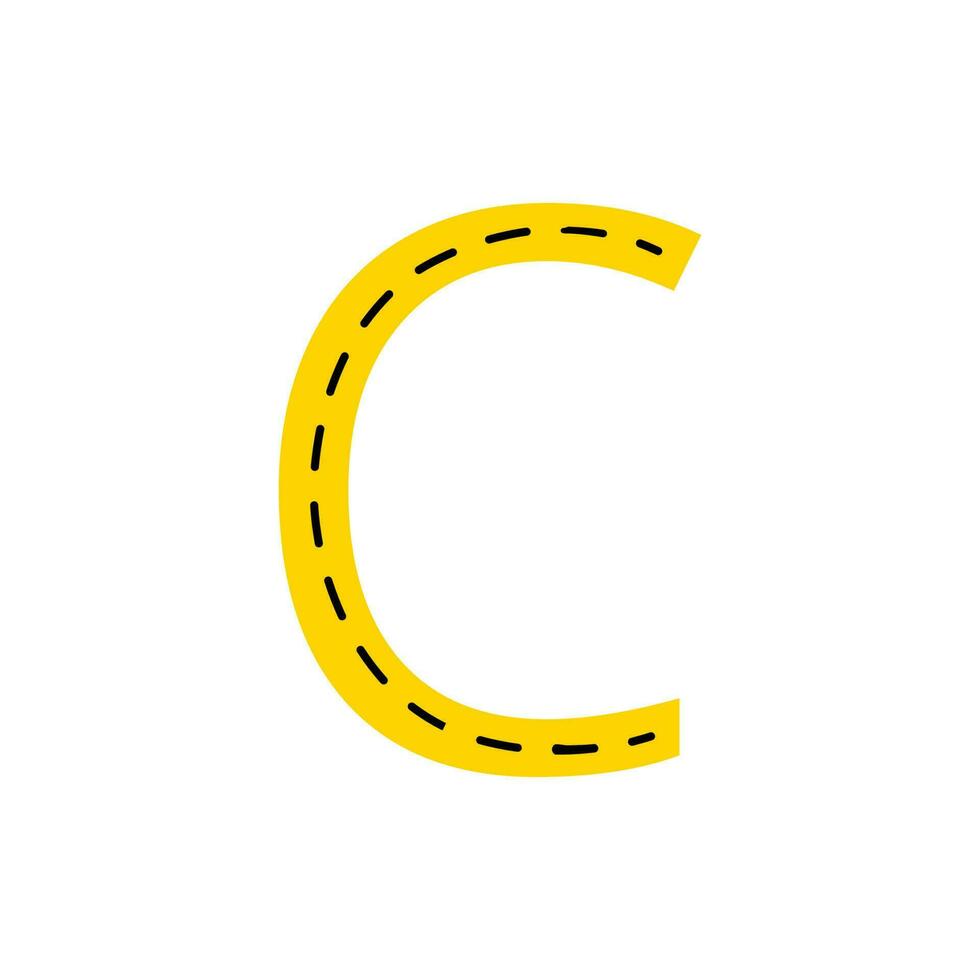 C letra tracing.english alfabeto rastreo hoja de cálculo vector