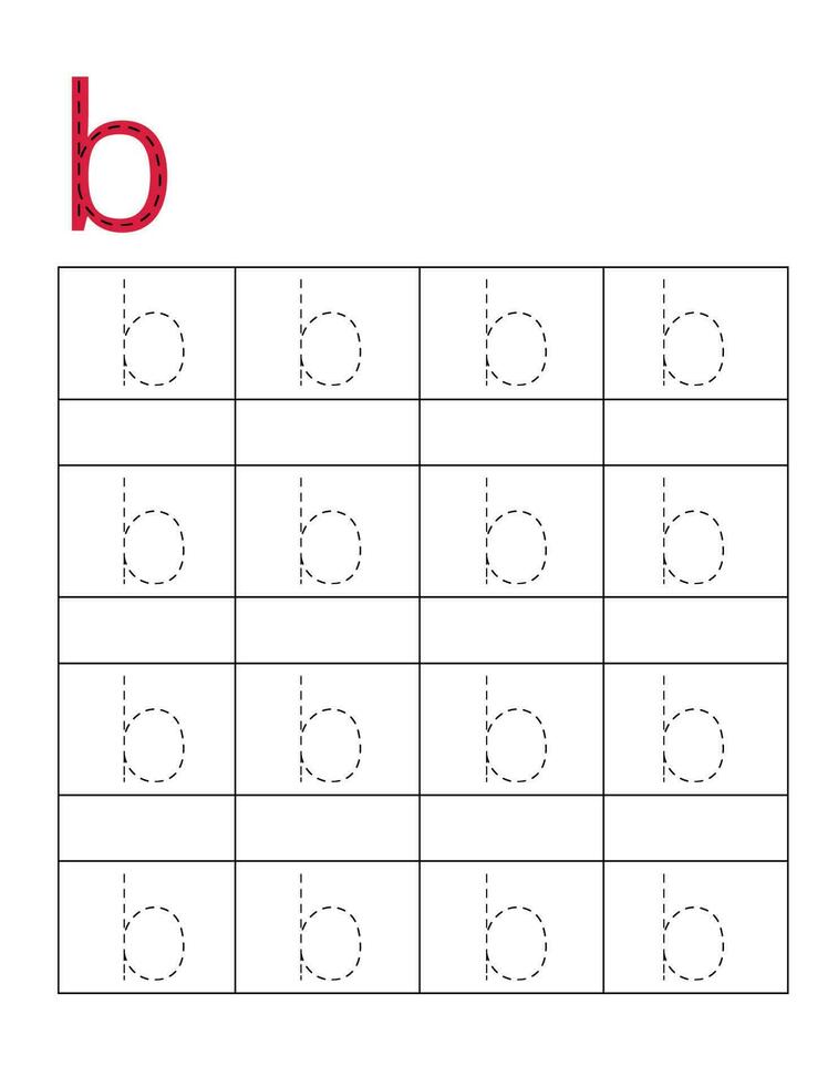 Letter tracing worksheet,b vector