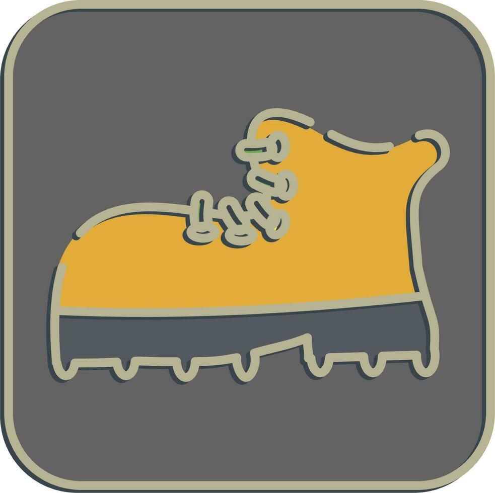 Icon shoes. Camping and adventure elements. Icons in embossed style. Good for prints, posters, logo, advertisement, infographics, etc. vector