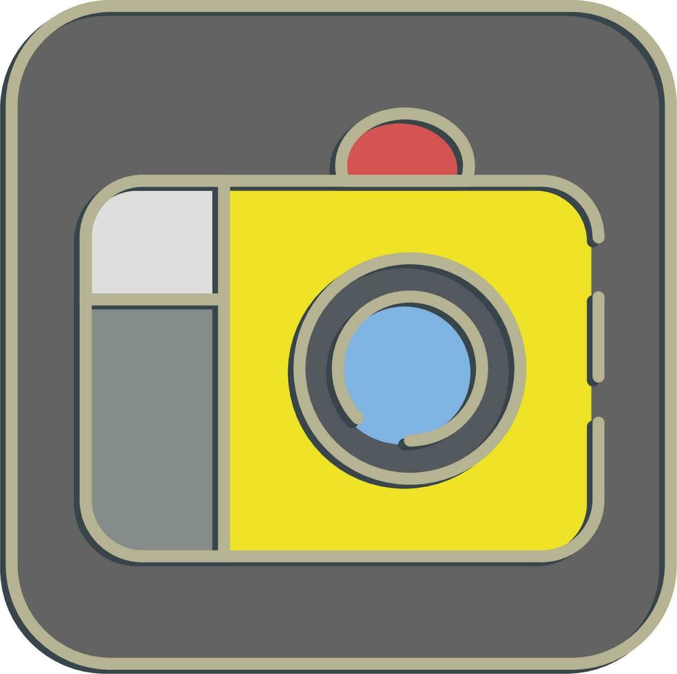 Icon camera. Camping and adventure elements. Icons in embossed style. Good for prints, posters, logo, advertisement, infographics, etc. vector