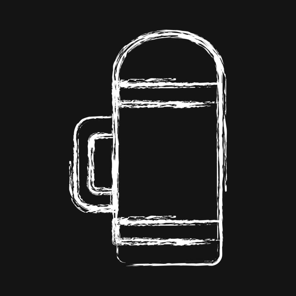 Icon thermos. Camping and adventure elements. Icons in chalk style. Good for prints, posters, logo, advertisement, infographics, etc. vector