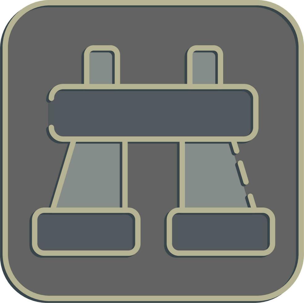 Icon binoculars. Camping and adventure elements. Icons in embossed style. Good for prints, posters, logo, advertisement, infographics, etc. vector