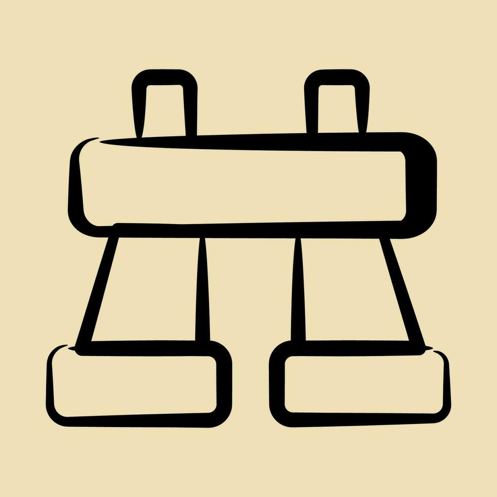 Icon binoculars. Camping and adventure elements. Icons in hand drawn style. Good for prints, posters, logo, advertisement, infographics, etc. vector