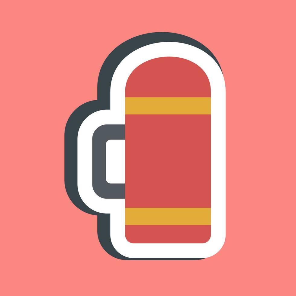 Sticker of thermos. Camping and adventure elements. Good for prints, posters, logo, advertisement, infographics, etc. vector