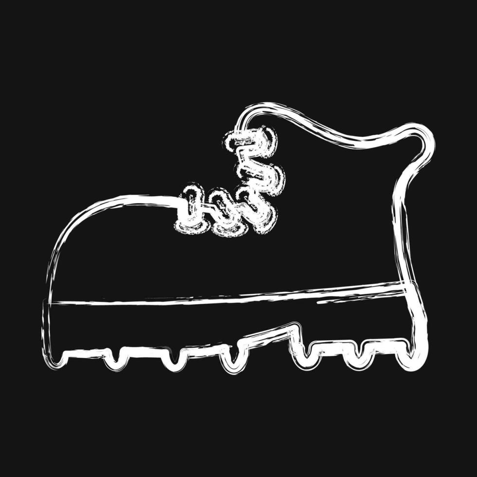 Icon shoes. Camping and adventure elements. Icons in chalk style. Good for prints, posters, logo, advertisement, infographics, etc. vector