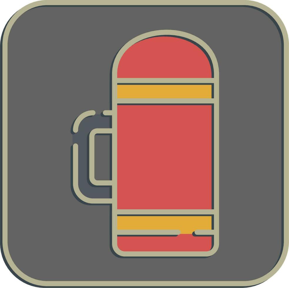 Icon thermos. Camping and adventure elements. Icons in embossed style. Good for prints, posters, logo, advertisement, infographics, etc. vector