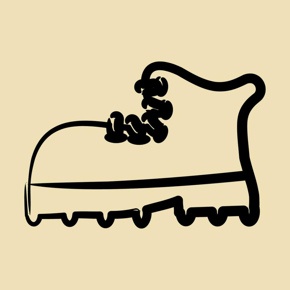 Icon shoes. Camping and adventure elements. Icons in hand drawn style. Good for prints, posters, logo, advertisement, infographics, etc. vector