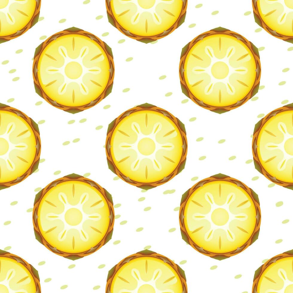 Vector slice of pineapple fruits seamless pattern