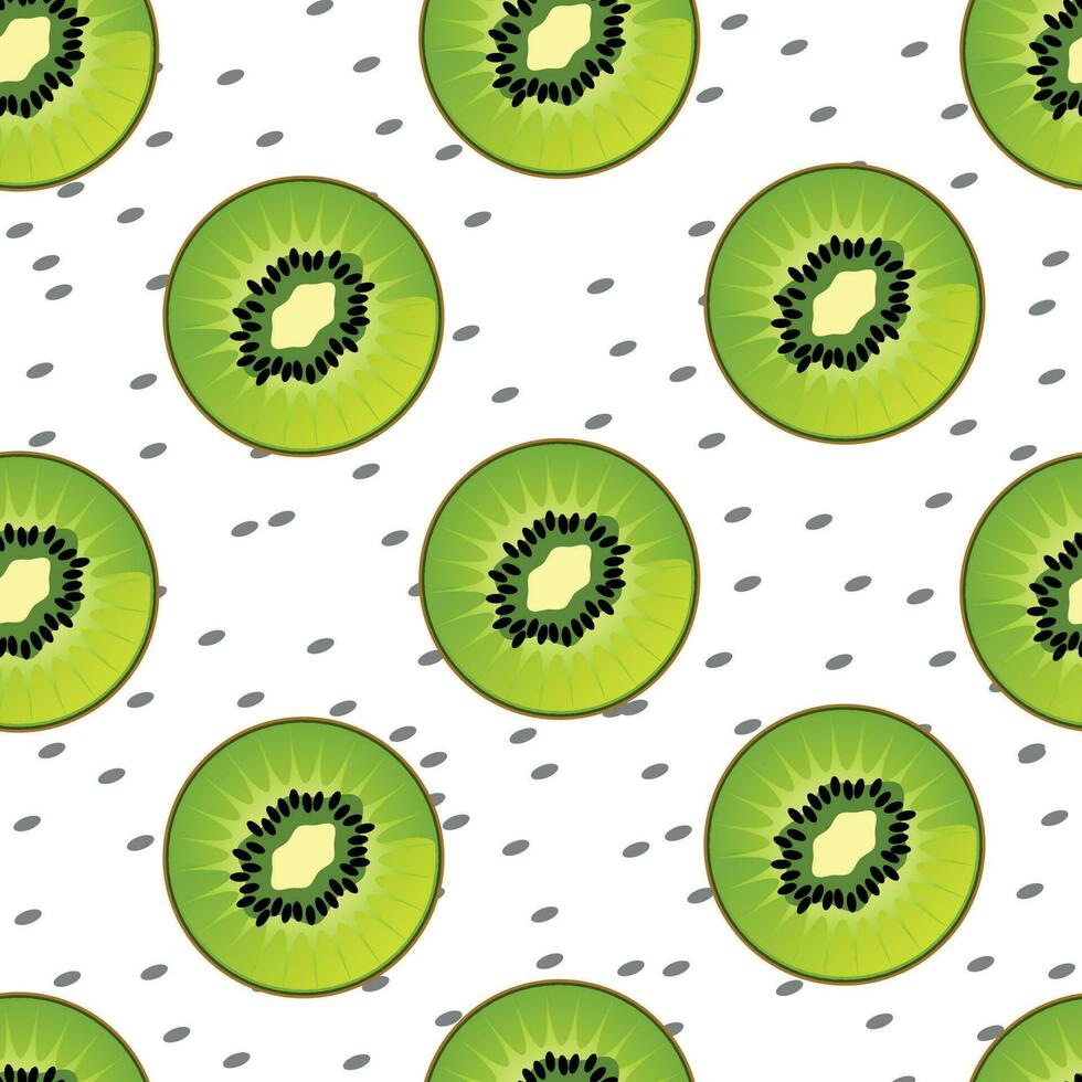 Vector slice of kiwi fruits seamless pattern
