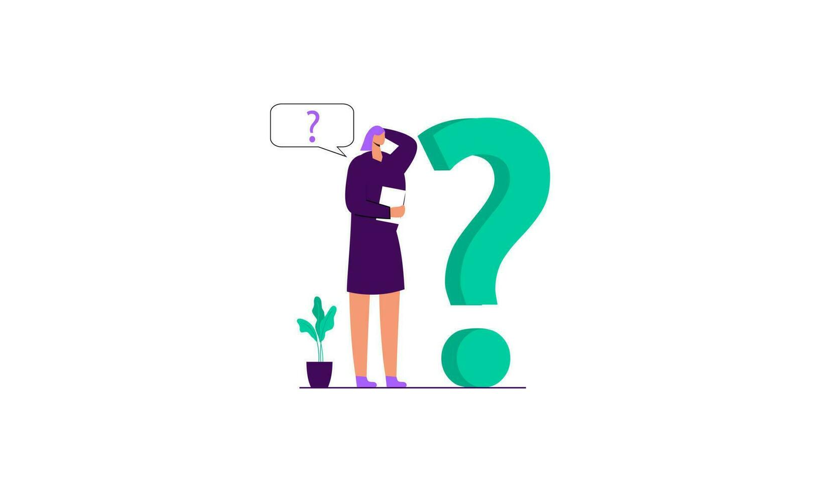 Frequently asked questions concept. Question answer metaphor. Vector illustration background