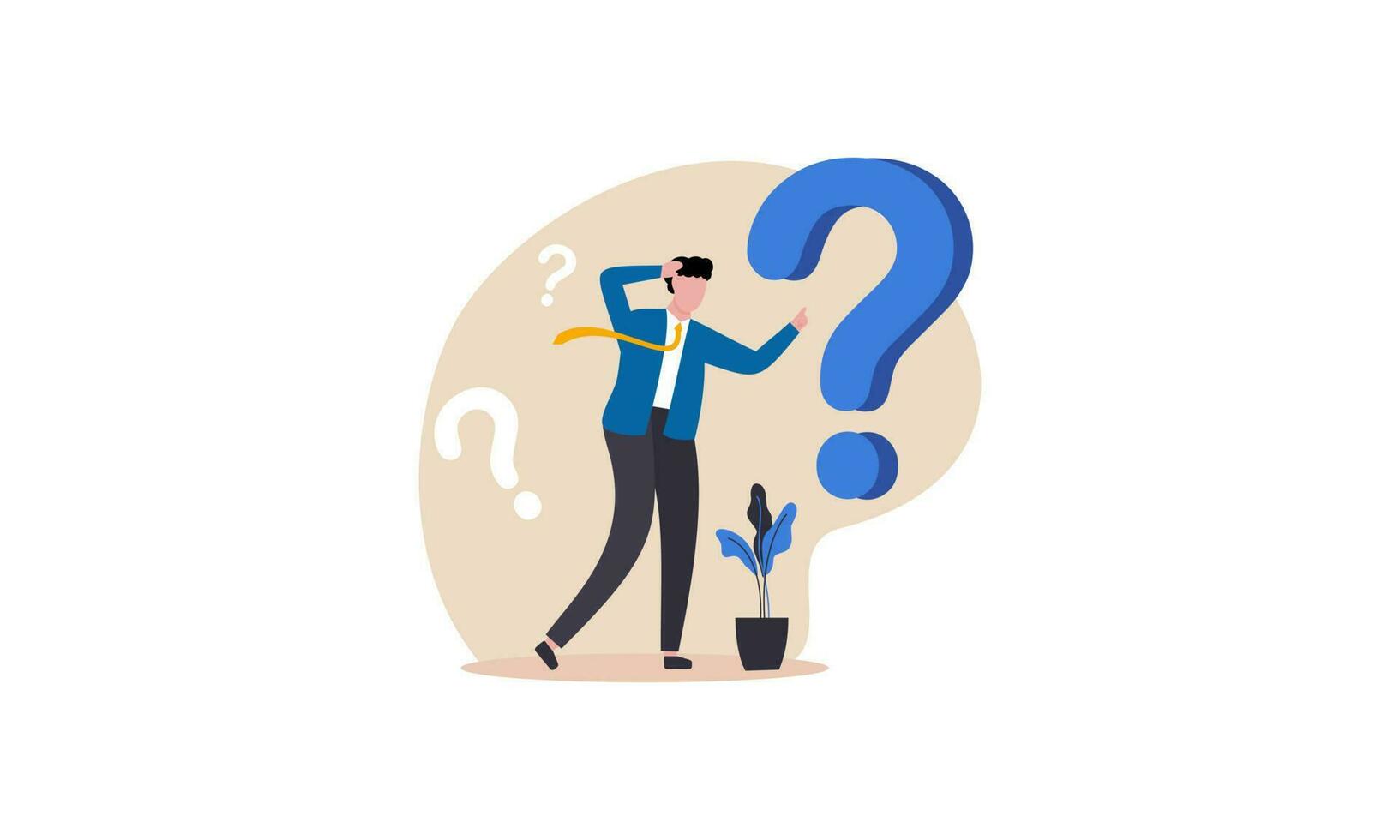 Frequently asked questions concept. Question answer metaphor. Vector illustration background