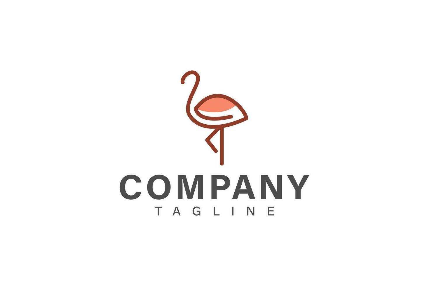 Flamingo bird logo design vector