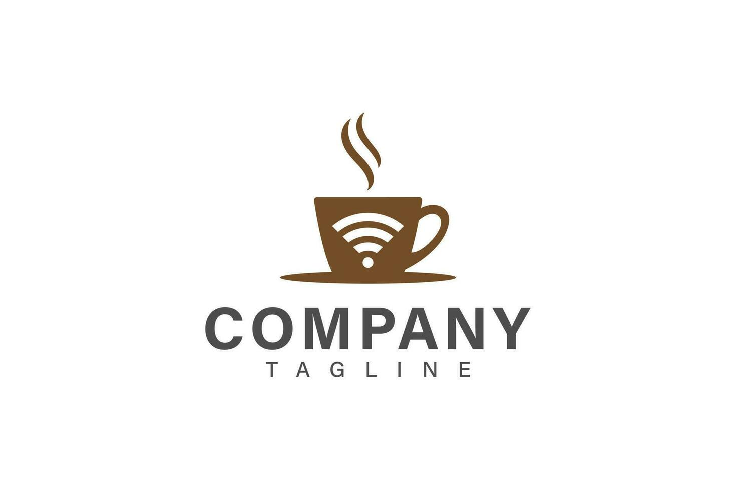 Wifi coffee logo design vector