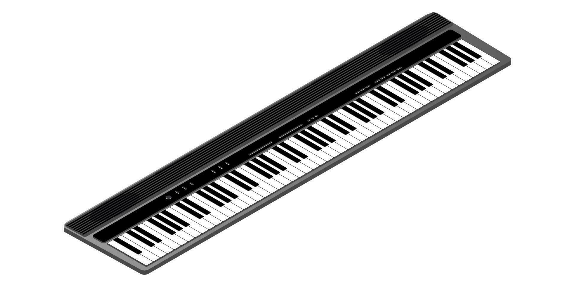 Vector isometric keyboard musical instrument digital piano