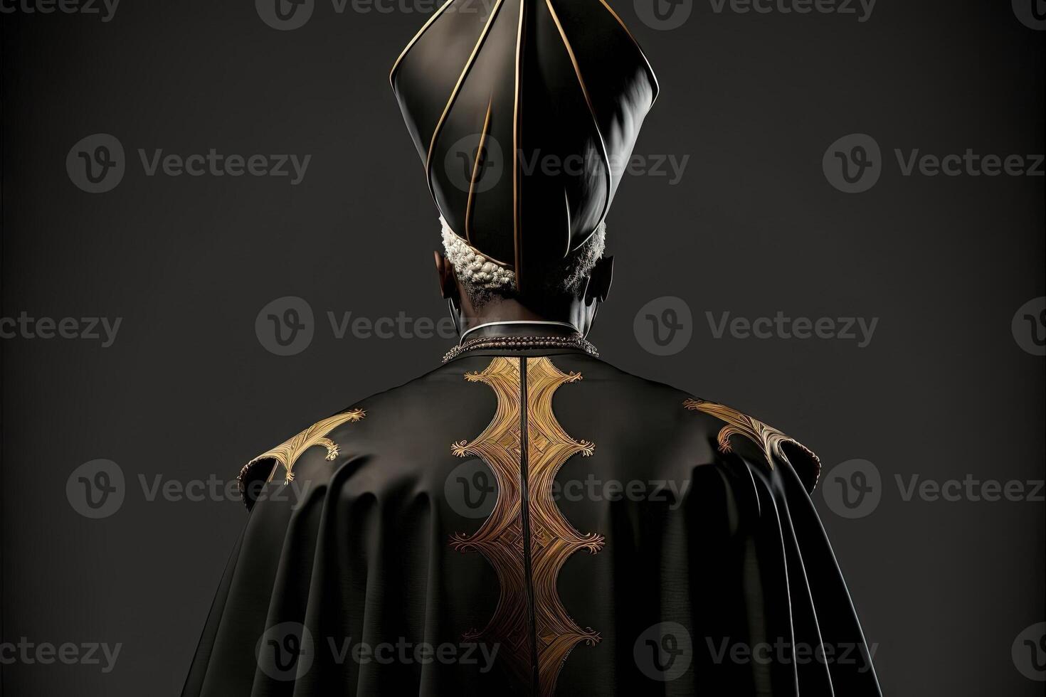 black pope just elected in vatican illustration photo