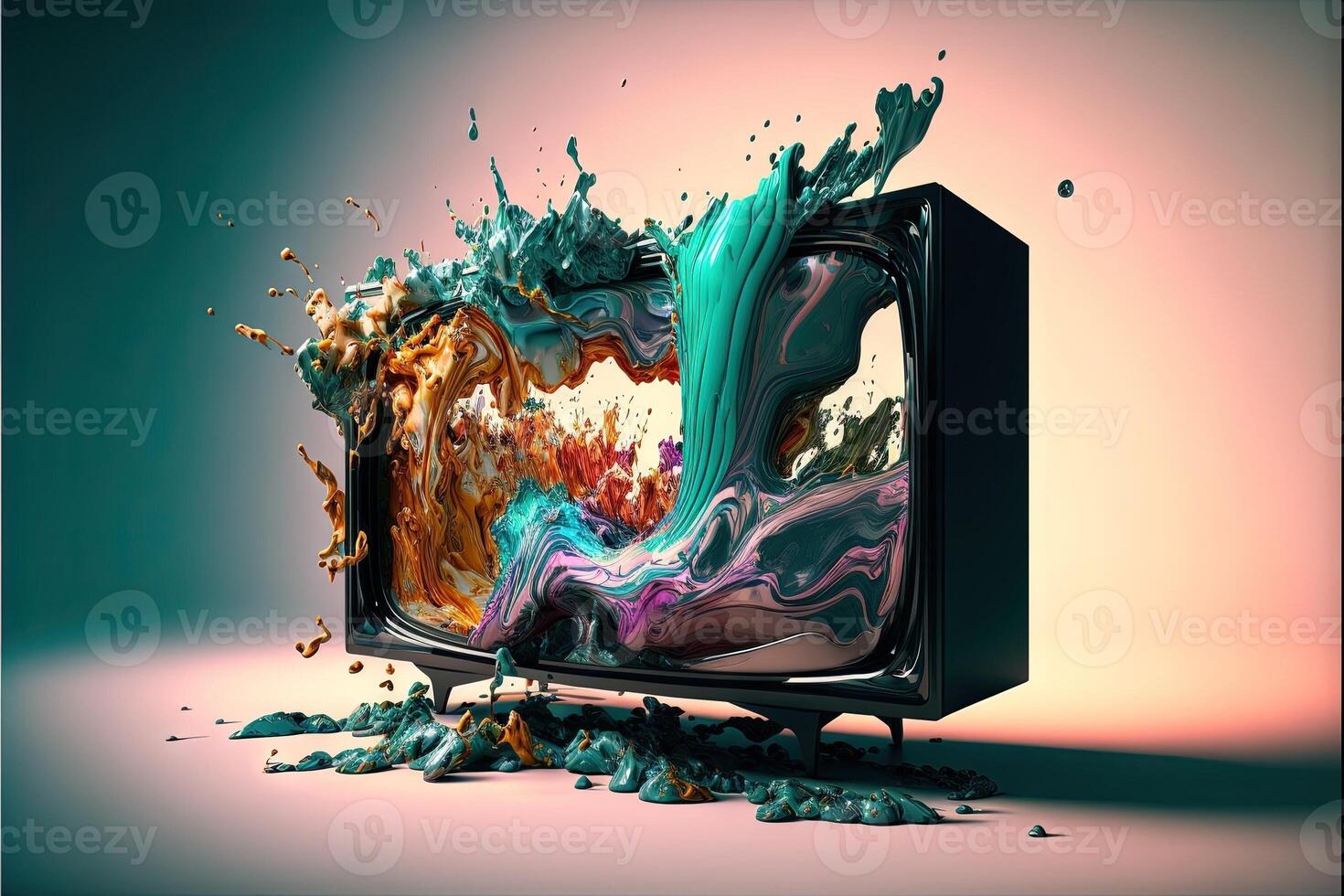 smart holographic 3d television of the future illustration photo
