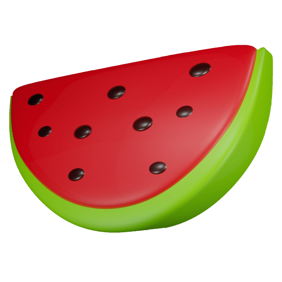 watermelon illustration in 3d style. fruit illustration for summer 3d style png