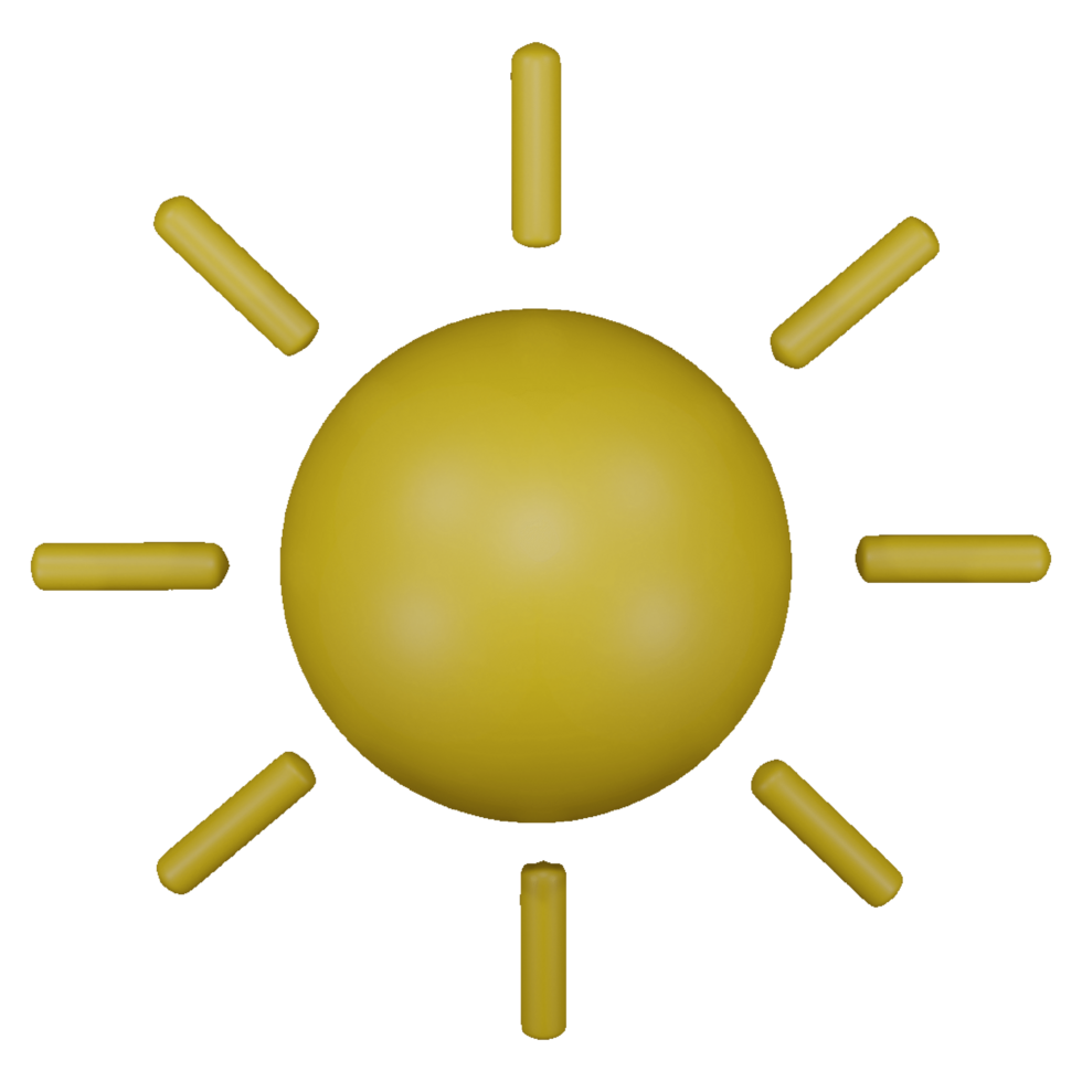 sun icon illustration in 3d style. glowing sun illustration design. png
