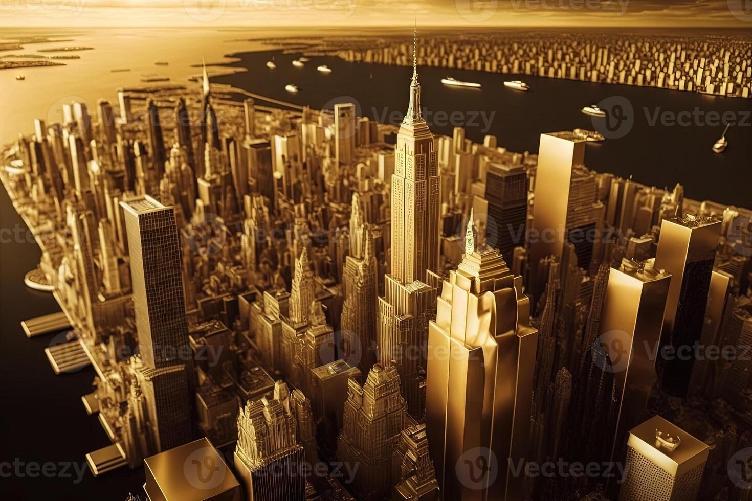 new york city made of made of gold illustration photo