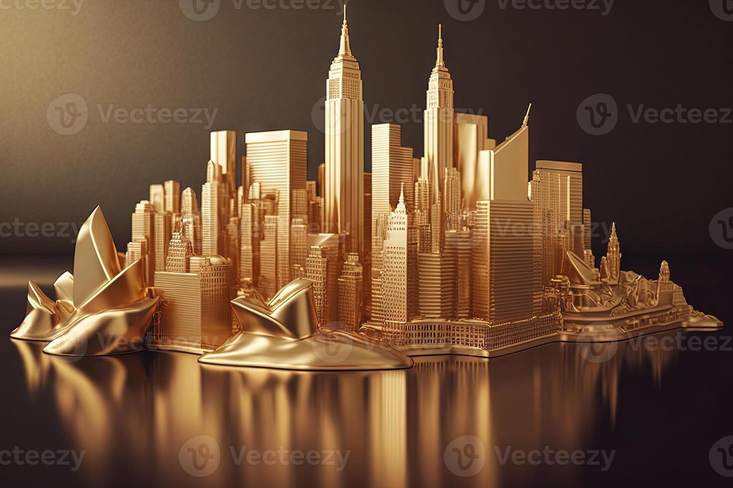 new york city made of made of gold illustration photo
