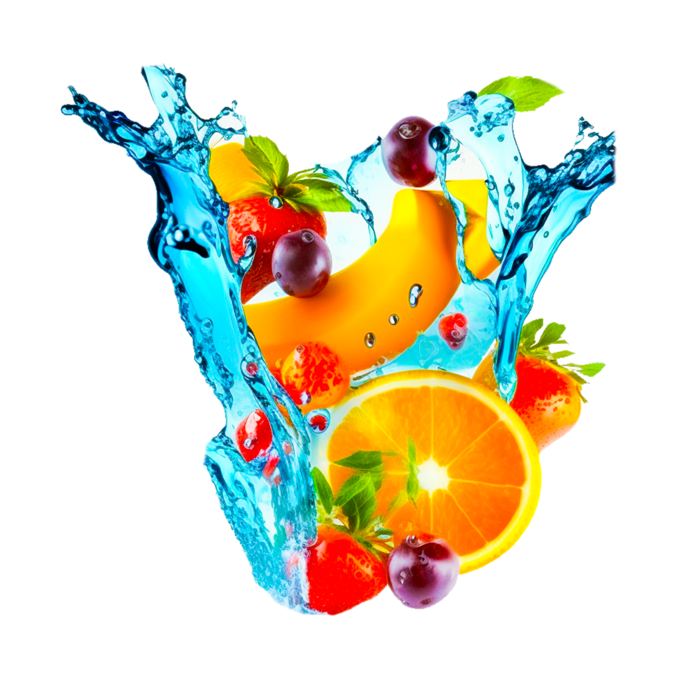 Fresco furits en agua chapoteo png