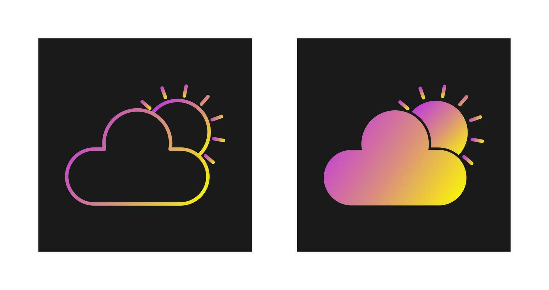 Sun Cloud Vector Icon