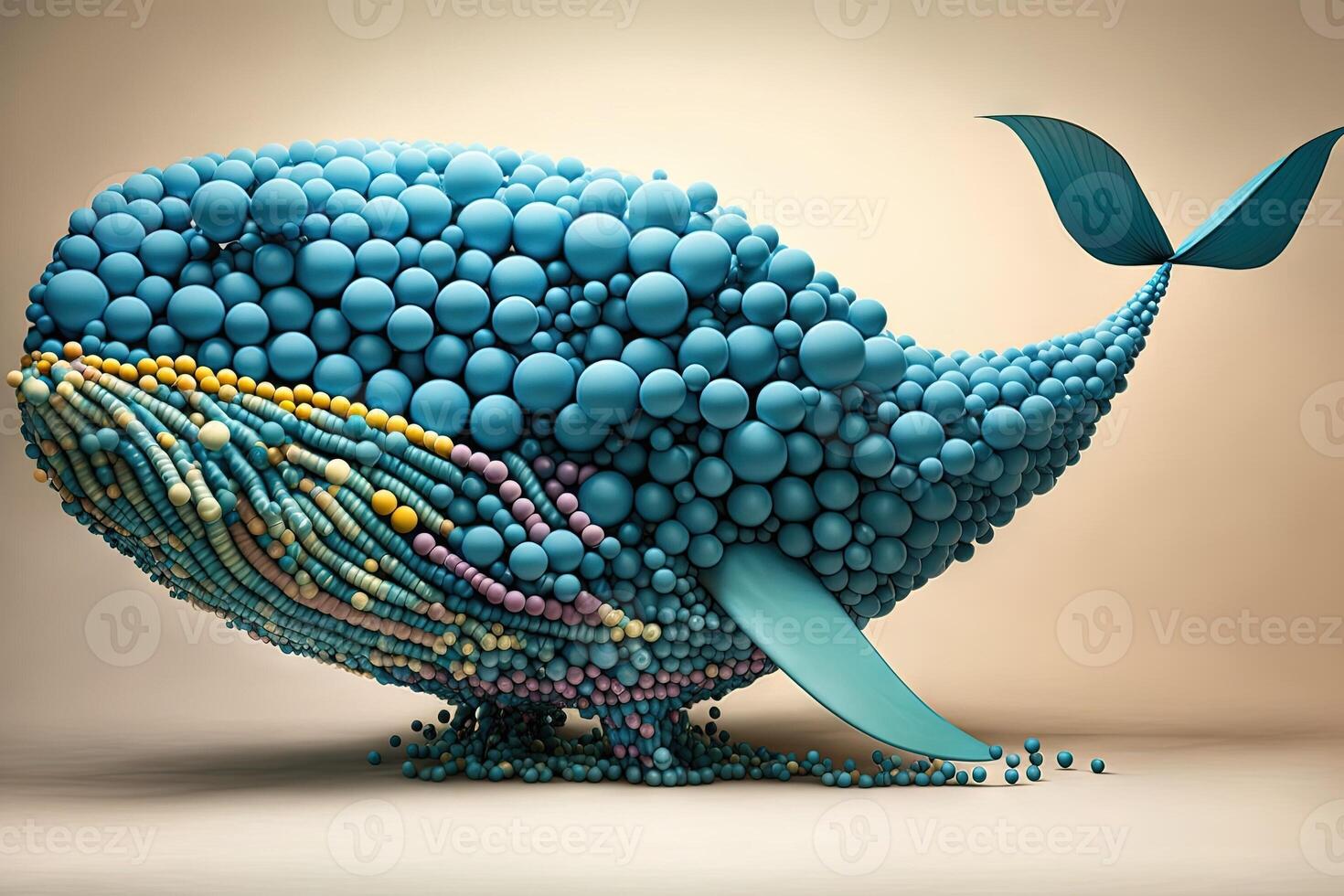 whale made of balloons illustration photo