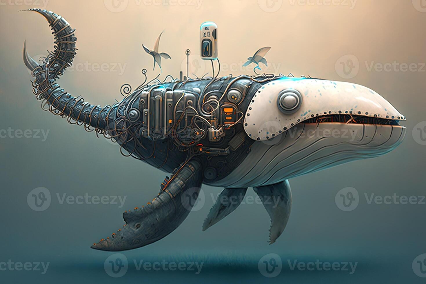Robot cyborg whale illustration photo